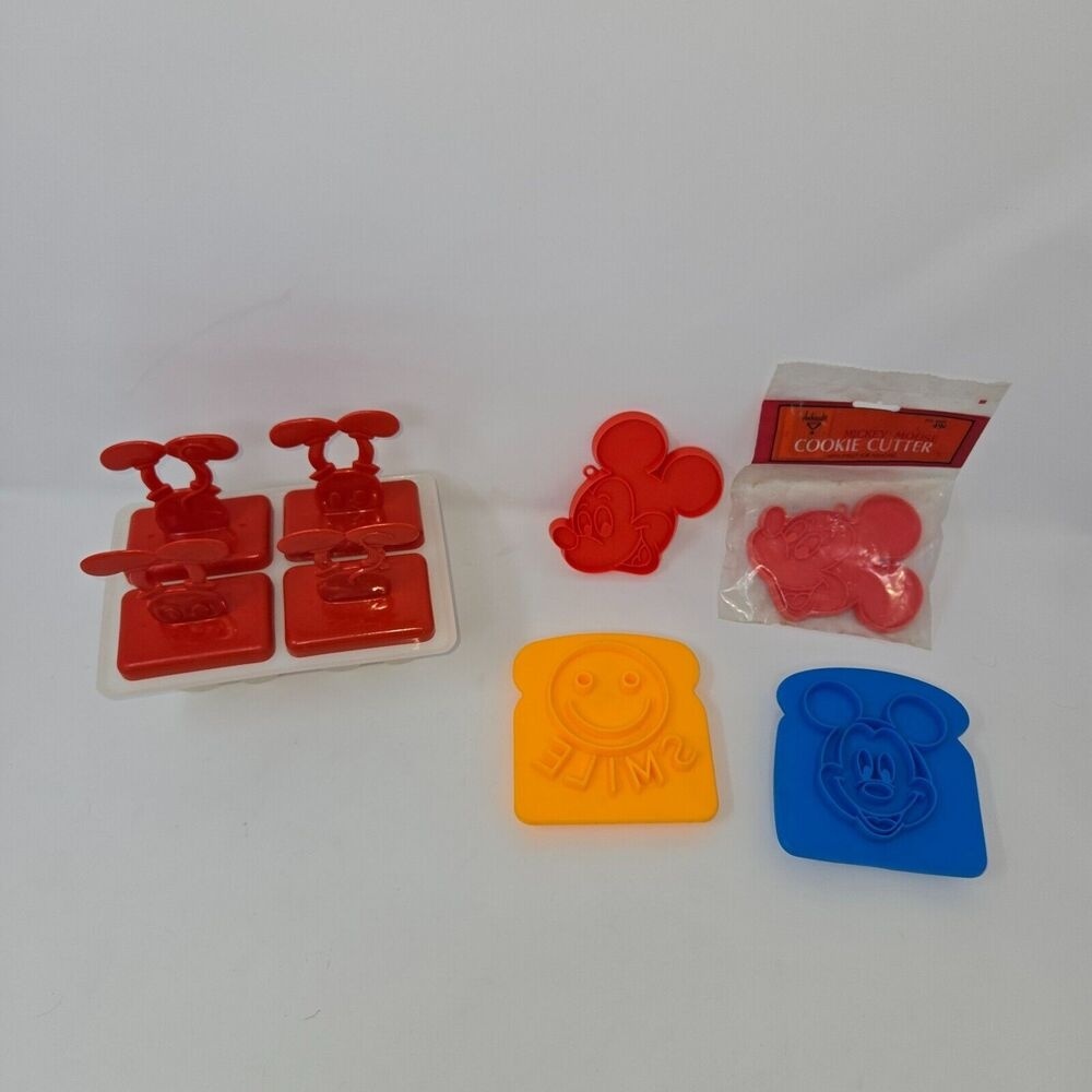 Mickey Mouse Vintage Popsicle Mold Cookie Cutter Sandwich Press Lot of 5 Disney - Picture 10 of 16